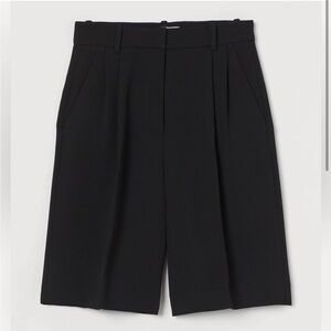 NWOT Black High Waisted Dressy Bermuda Shorts